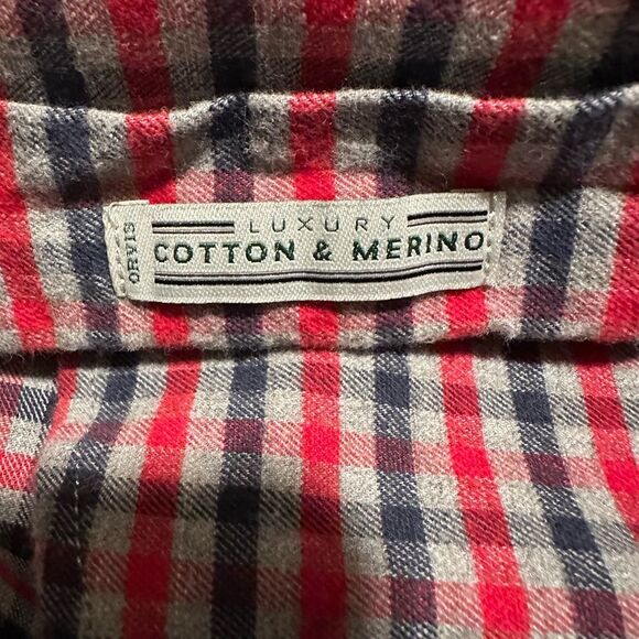 Orvis Men's Red and Green Checkered Shirt - X-Large Wool Blend - Picture 6 of 7